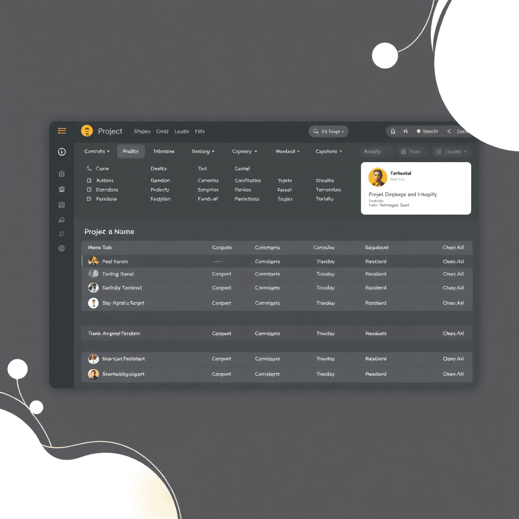 intelligent automation chatbot interface with conversation flow, gold and white theme